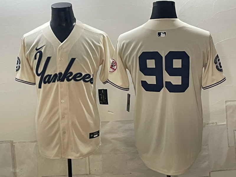 Men 2026 New York Yankees  #99 cream Nike MLB Jersey 091200->new york yankees->MLB Jersey